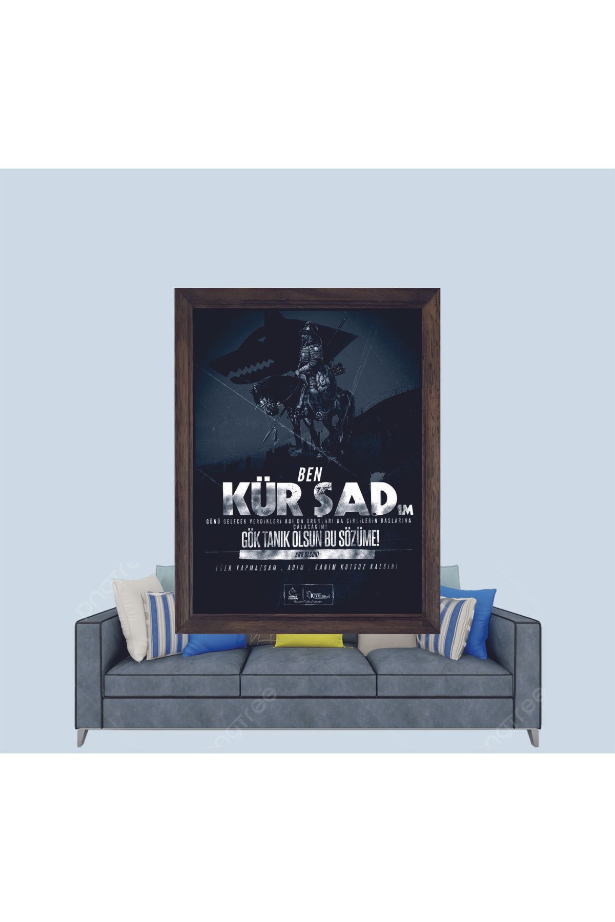 Lioncraft Kürşad Han, Türkçü Çerçeveli Duvar Tablosu 20x30 cm