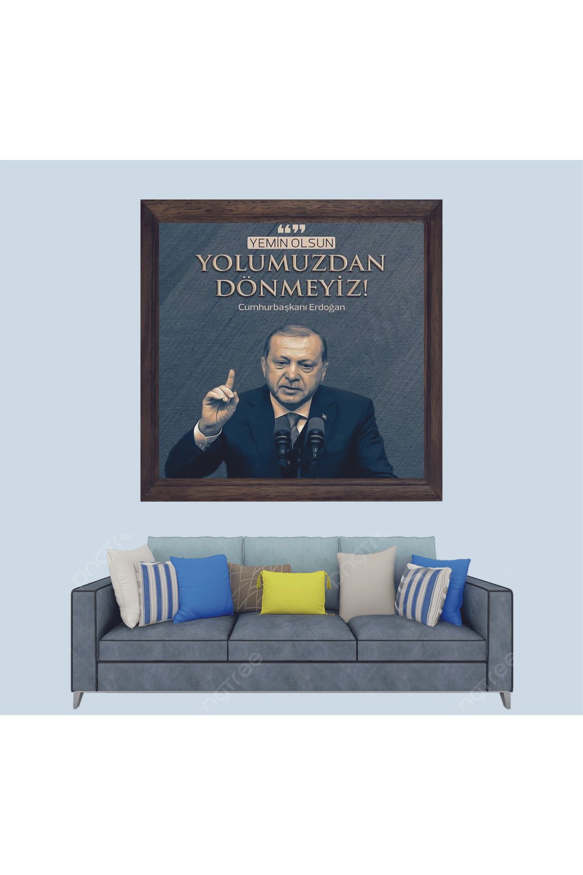 Lioncraft Cumhurbaşkanımız Recep Tayyip Erdoğan Sözü Çerçeveli Duvar Tablosu 20x30 cm