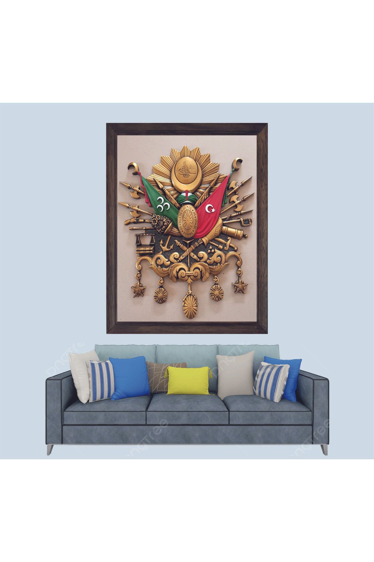 Lioncraft Osmanlı Tuğrası Çerçeveli Duvar Tablosu 30x45 cm