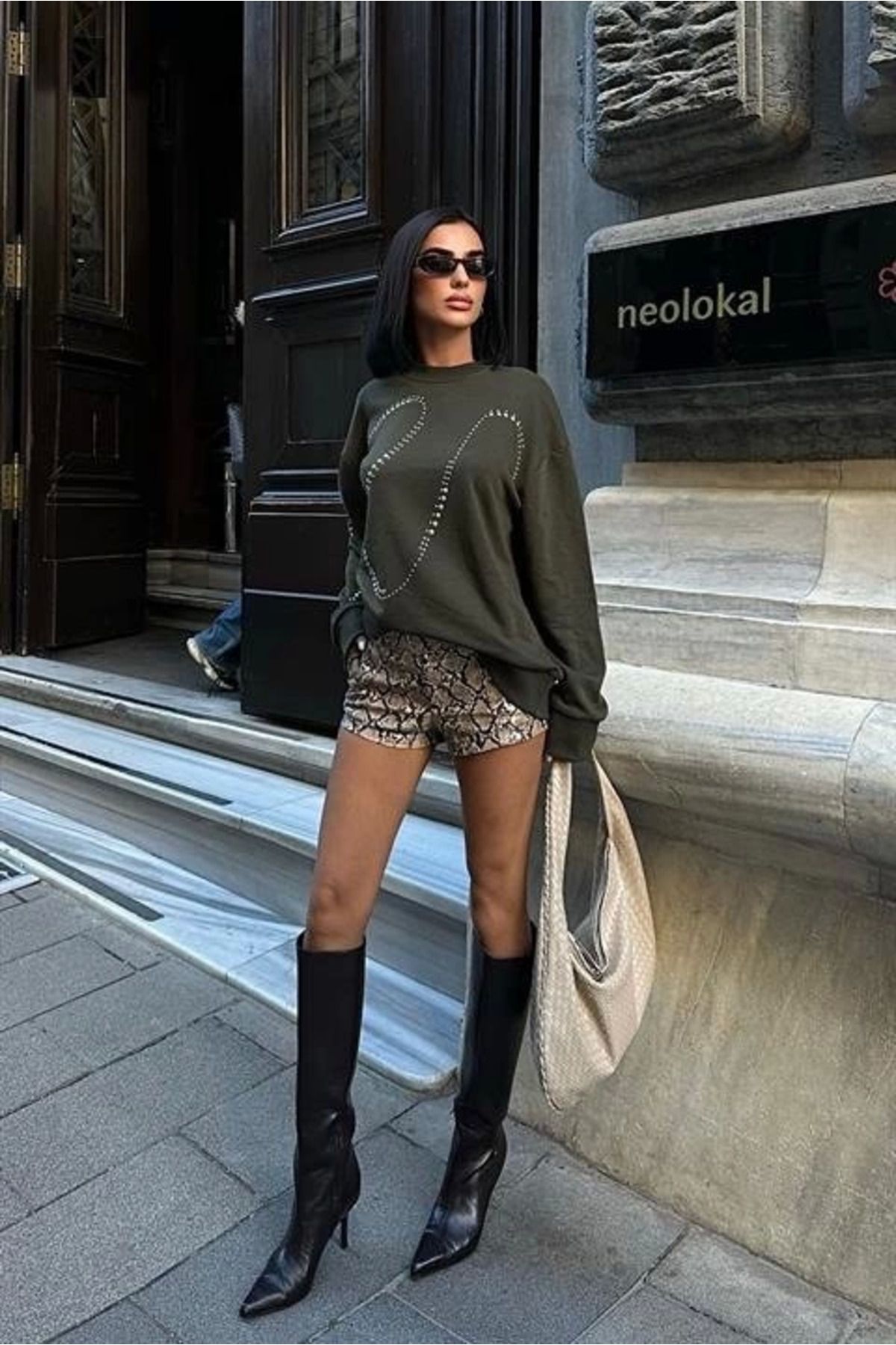 ZORM Gümüş Taşlı Sweatshirt 8052