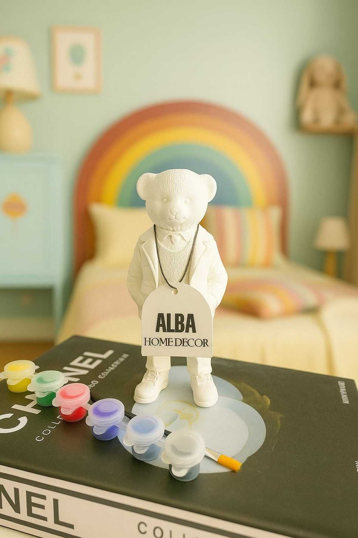 Home Teddy Ayıcık Dekoratif Biblo ve Boyama Seti