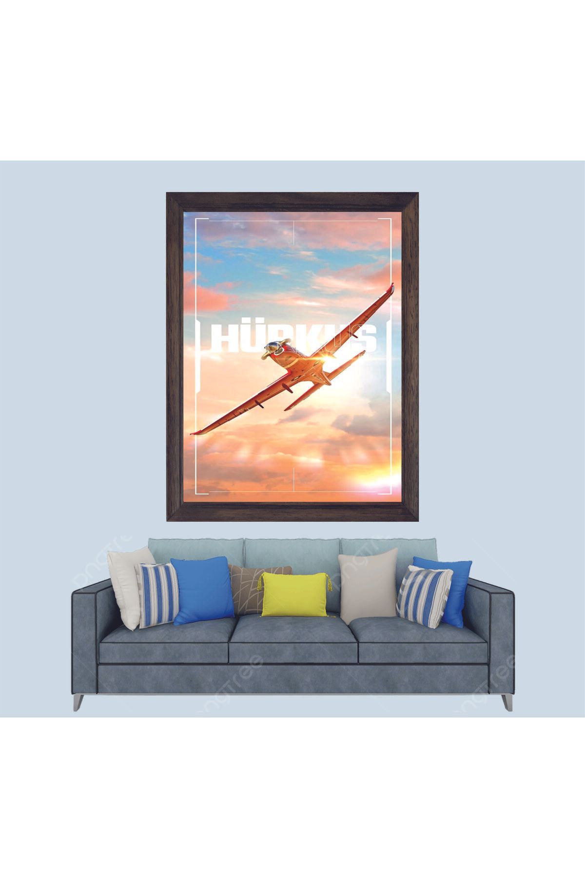 Lioncraft Eğitim Uçağımız Hürkuş Çerçeveli Duvar Tablosu 30x45 cm