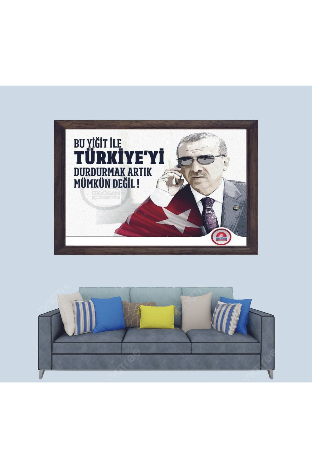 Lioncraft Cumhurbaşkanımız Recep Tayyip Erdoğan Sözü Çerçeveli Duvar Tablosu 30x45 cm