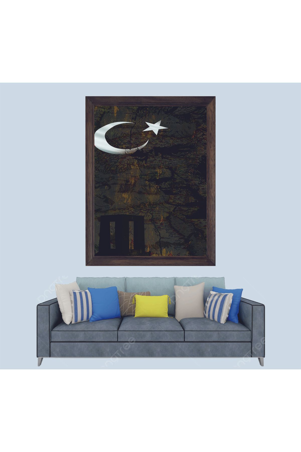 Lioncraft Atatürk, Ayyıldızlı Bayrak Çerçeveli Duvar Tablosu 20x30 cm
