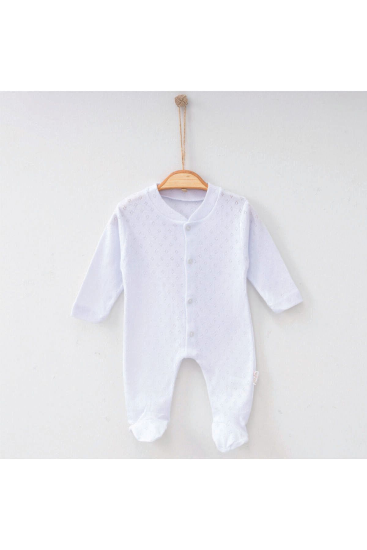 Nayinom Baklava Desenli Düz Unisex Bebek Tulum