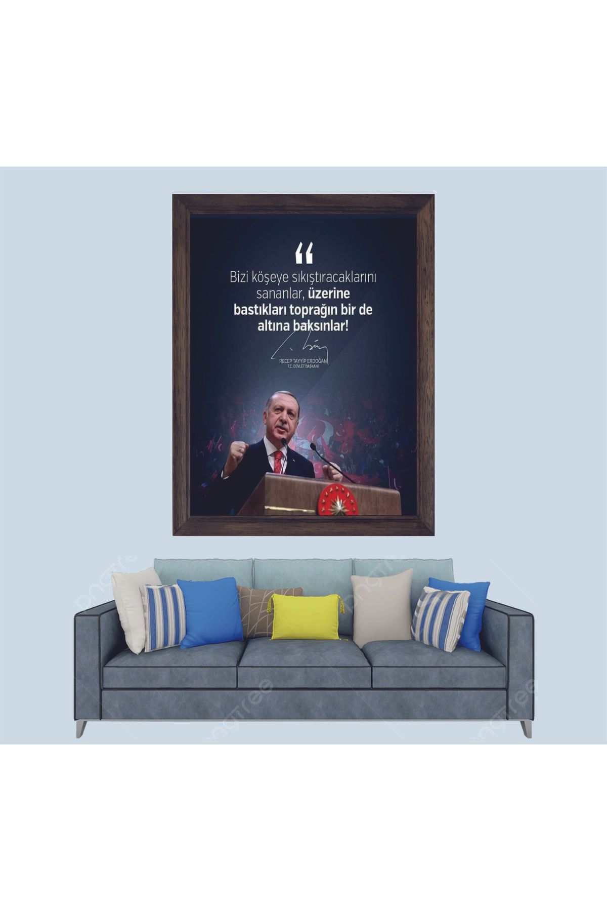 Lioncraft Cumhurbaşkanımız Recep Tayyip Erdoğan Sözü Çerçeveli Duvar Tablosu 20x30 cm