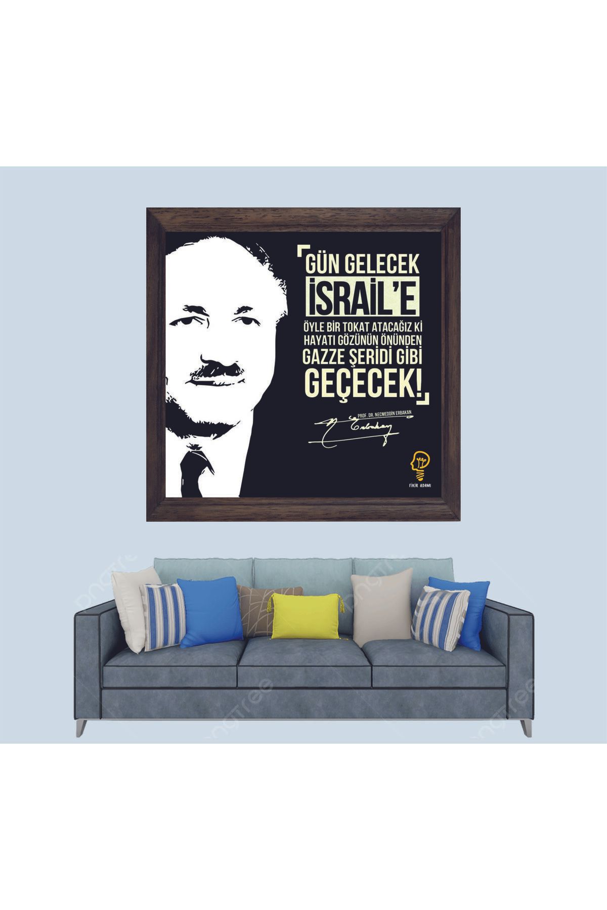 Lioncraft Necmettin Erbakan Hocamız Sözleri Çerçeveli Duvar Tablosu 20x30 cm