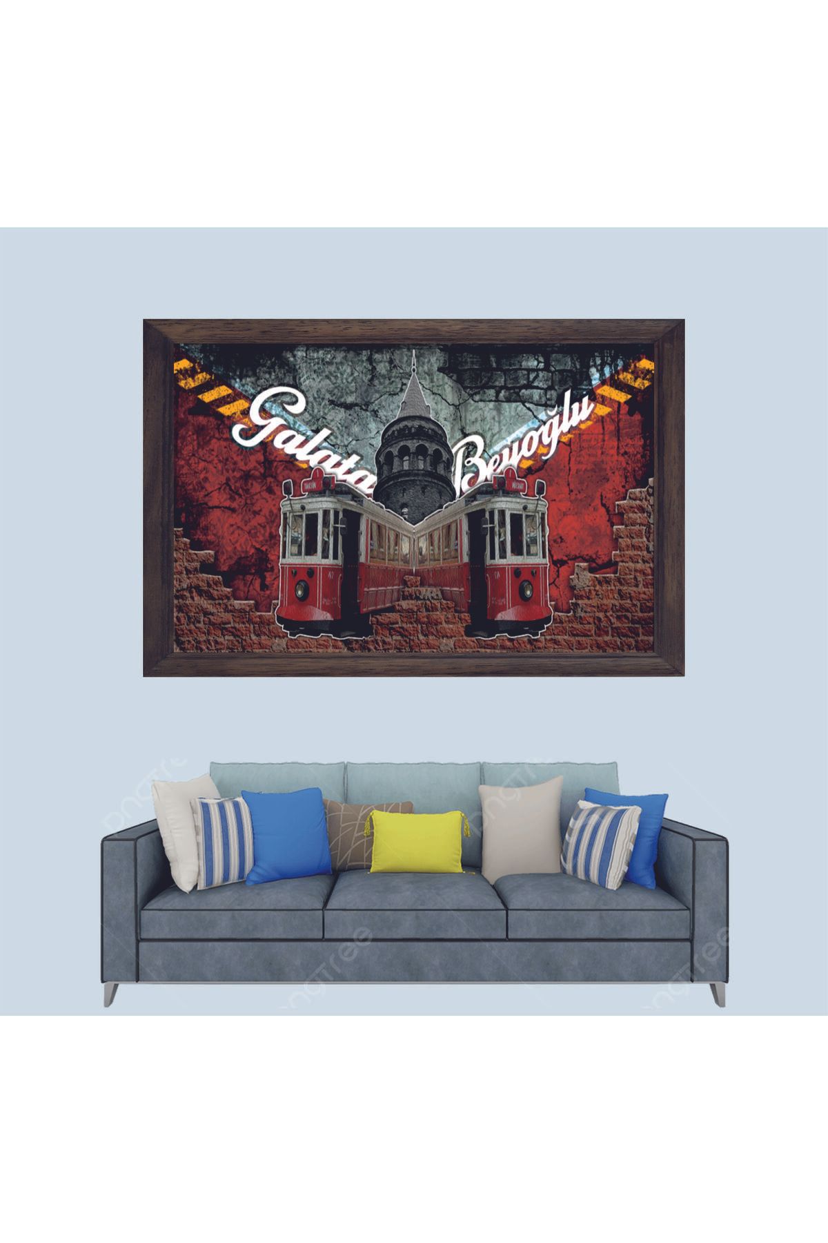 Lioncraft Galata Kulesi, Beyoğlu, Çerçeveli Duvar Tablosu 30x45 cm