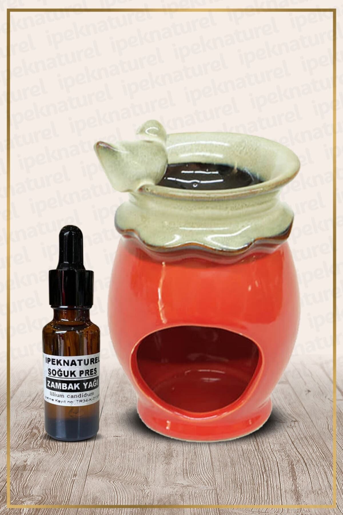 Saatistan Kuş Sebili Temalı Seramik Buhurdanlık ve Zambak Yağı Seti, şık ve doğal aromalı ürün