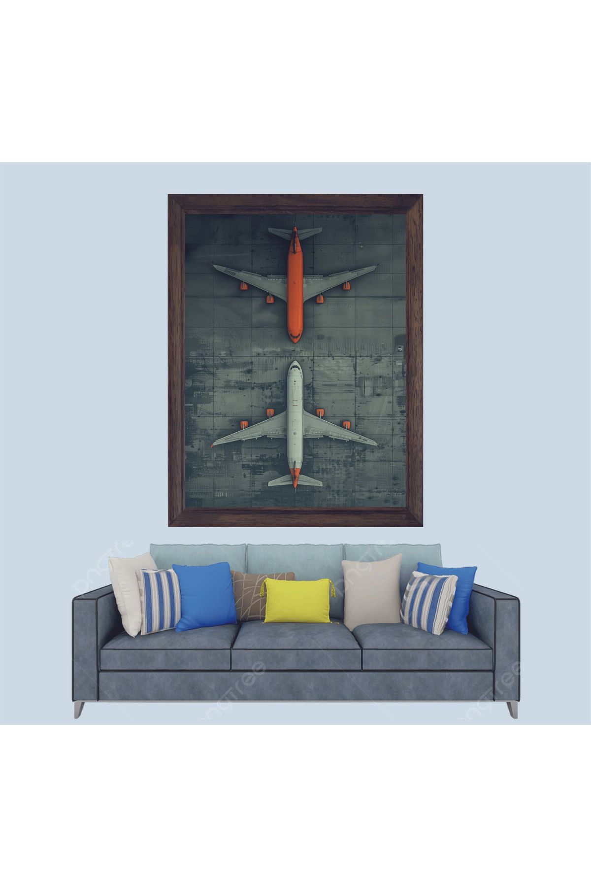 Lioncraft Airbus, Boeing Uçak Çerçeveli Duvar Tablosu 20x30 cm