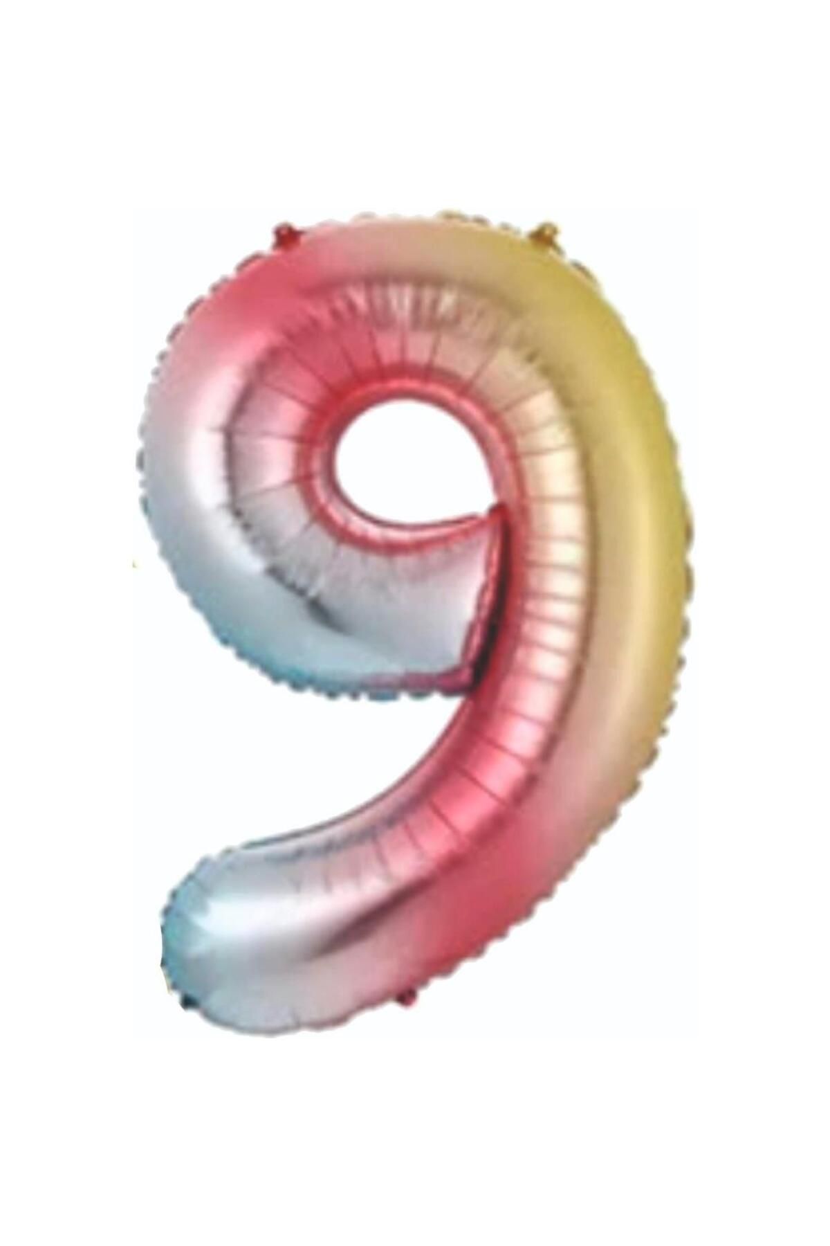 PARTİMİO PARTİ MALZEMELERİ Rakam Folyo Balon Gökkuşağı Renk 34'' (76cm)