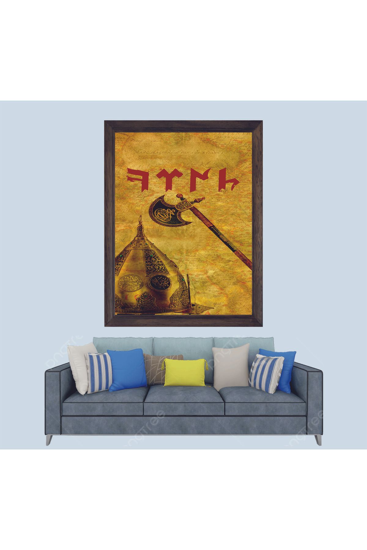 Lioncraft Türkçü Ülkücü Çerçeveli Duvar Tablosu 20x30 cm