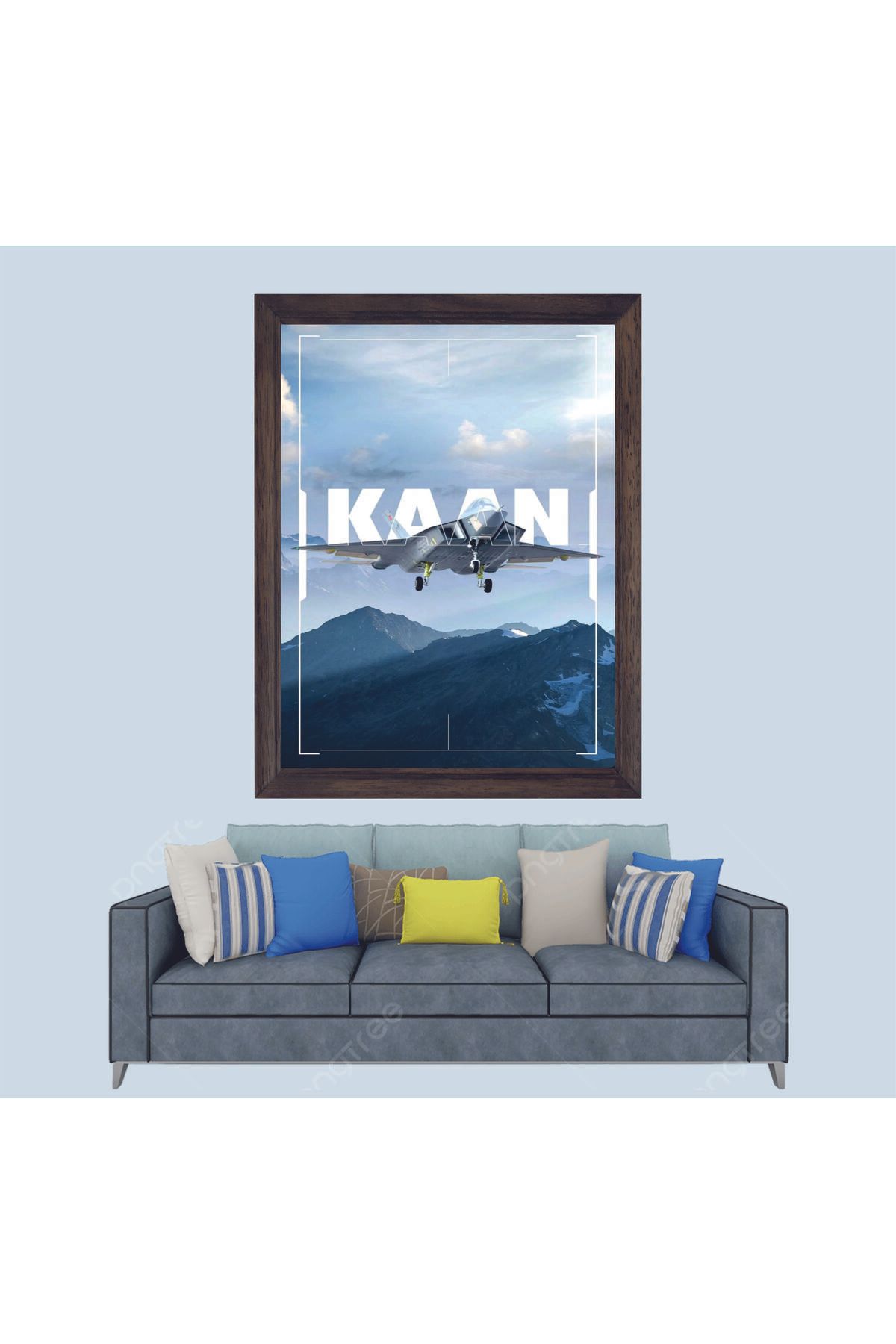 Lioncraft MMU Milli Muharip Uçağı KAAN Çerçeveli Duvar Tablosu 20x30 cm