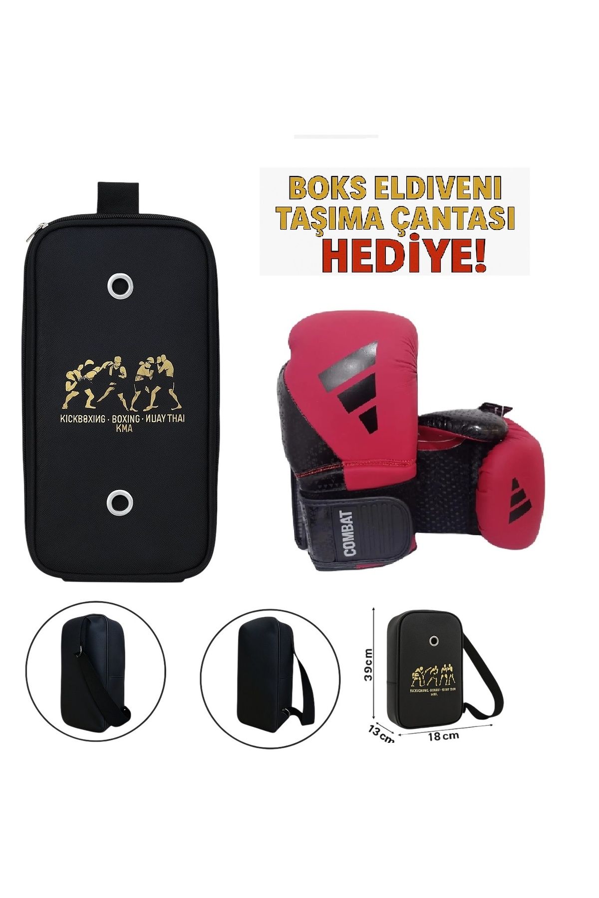 adidas Combat 50 ADIC50TG Boks Eldiveni Kick Boks Muay Thai Eldiveni ve Eldiven Taşıma Çantalı