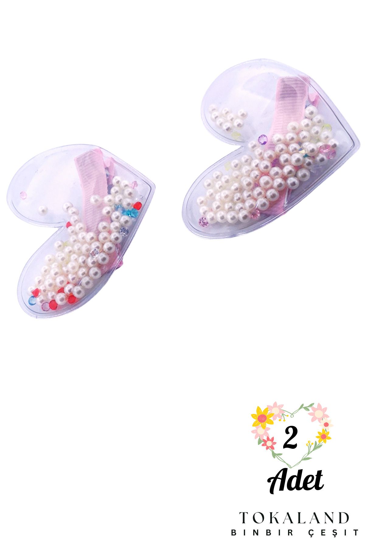TOKALAND 2'li Klips Frida - Kız Bebek Ve Çocuk Toka Seti - Bebek Tokası Yenidoğan Tokası - 2'li Model Incili