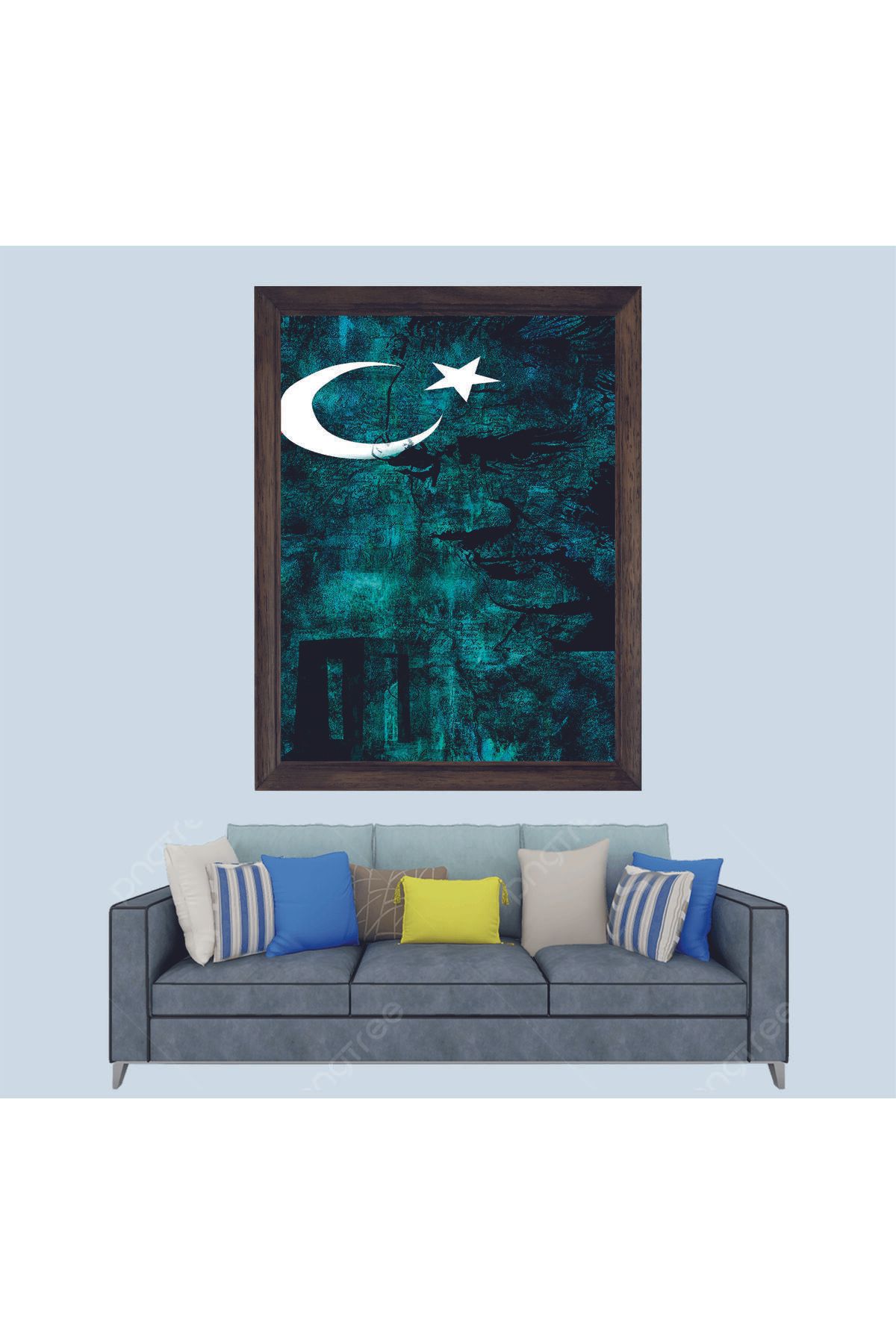 Lioncraft Atatürk, Anıtkabir, Ayyıldızlı Bayrak Çerçeveli Duvar Tablosu 30x45 cm
