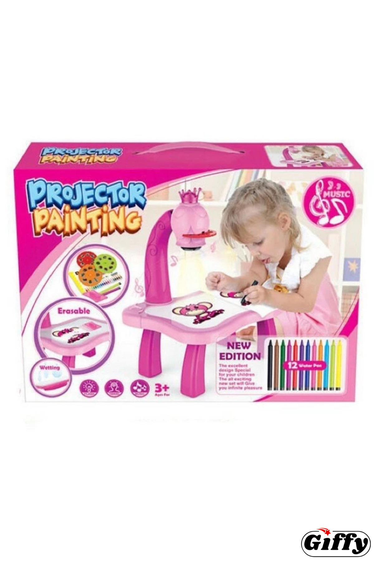 giffy Projektörlü İnteraktif Çizim Masası, Sesli Eğitici Çizim Kitabı Kalemleri ve Resim Diskleri HEDİYE fotoğrafı 7 (önizleme)
