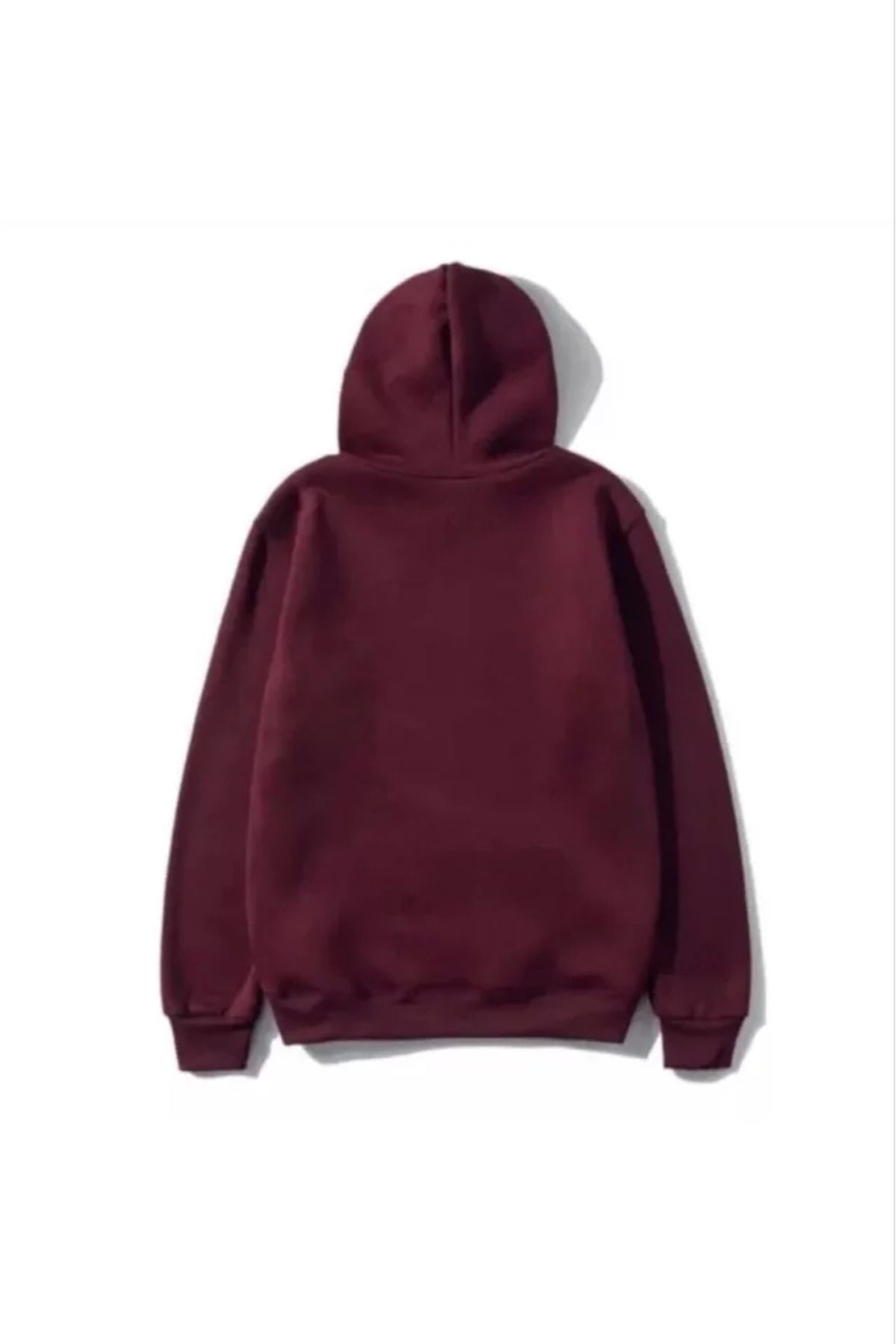 ZORM Rahat ve Şık Kapşonlu Pamuklu Sweatshirt - Bordo
