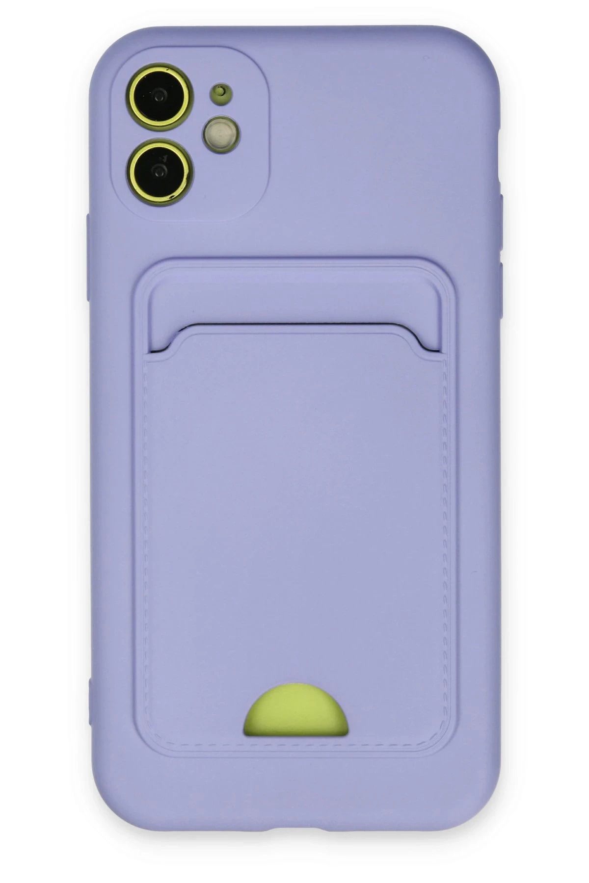 cepmoda iPhonE 11 Uyumlu Kart Bölmeli Telefon Kılıfı | Kartlıklı, ince Esnek Kapak | LİLA