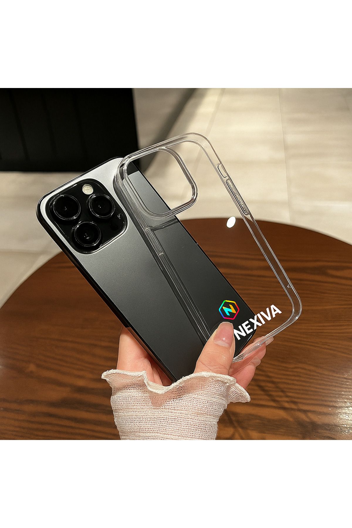 nexiva İphone 14 Pro Sert Şeffaf Mika Kılıf