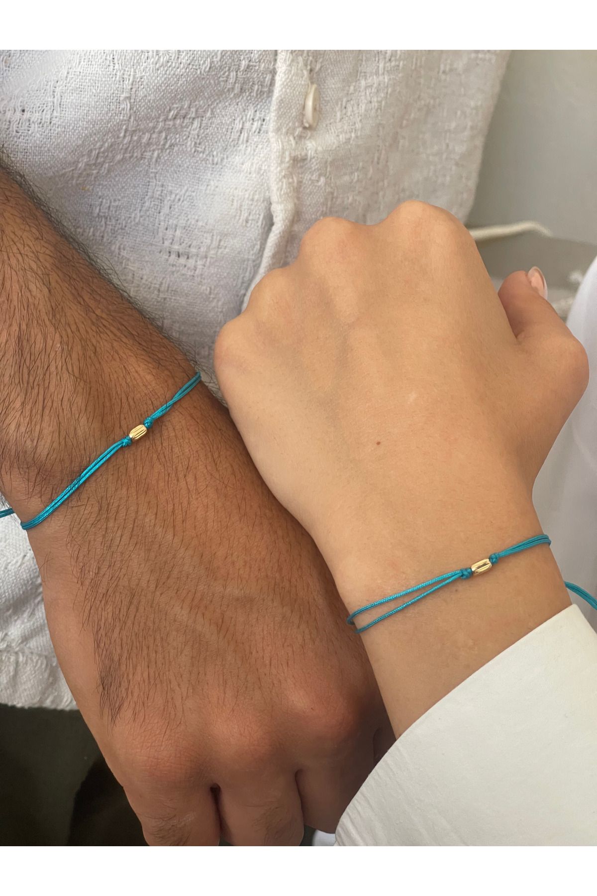 Rupen Kraft 14 Ayar Altın Çift Bilekliği ,Altın Sevgi Şans Bilekliği
