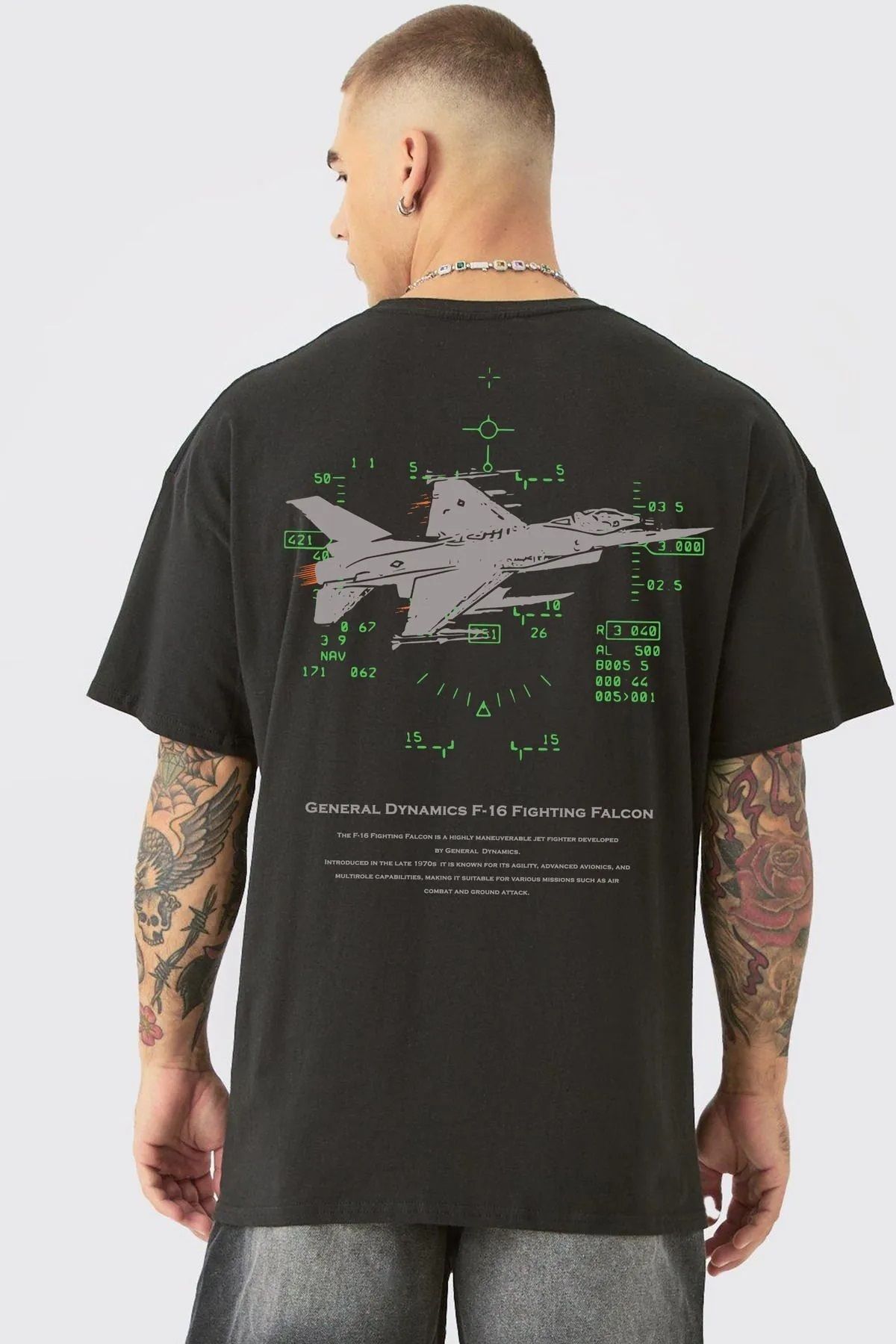 Hunors Sportswear & Company Unisex Kadın/Erkek Oversize Baskılı Pamuklu Bisiklet Yaka Kısa Kollu T-shirt