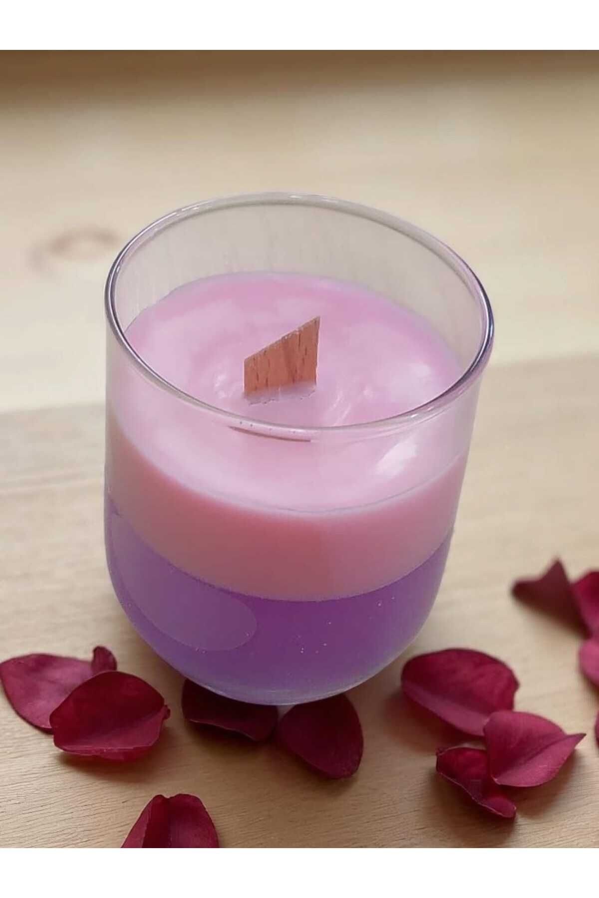 LOACANDLECO Loa Candle Co Sandal & Vanilya Kokulu Jel ve Soya Wax Katmanlı El Yapımı Mum