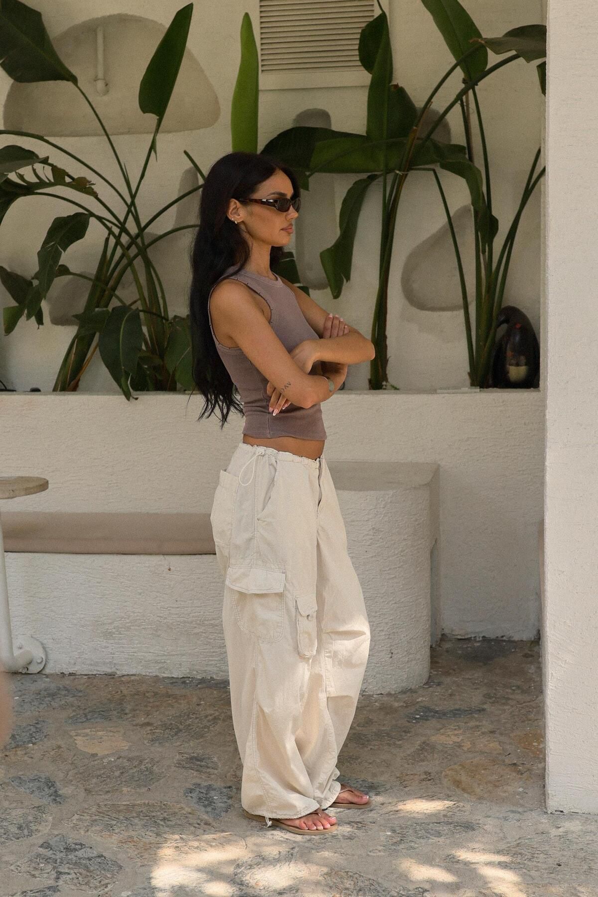 South Coast Ekru Kargo Paraşüt Pantolon