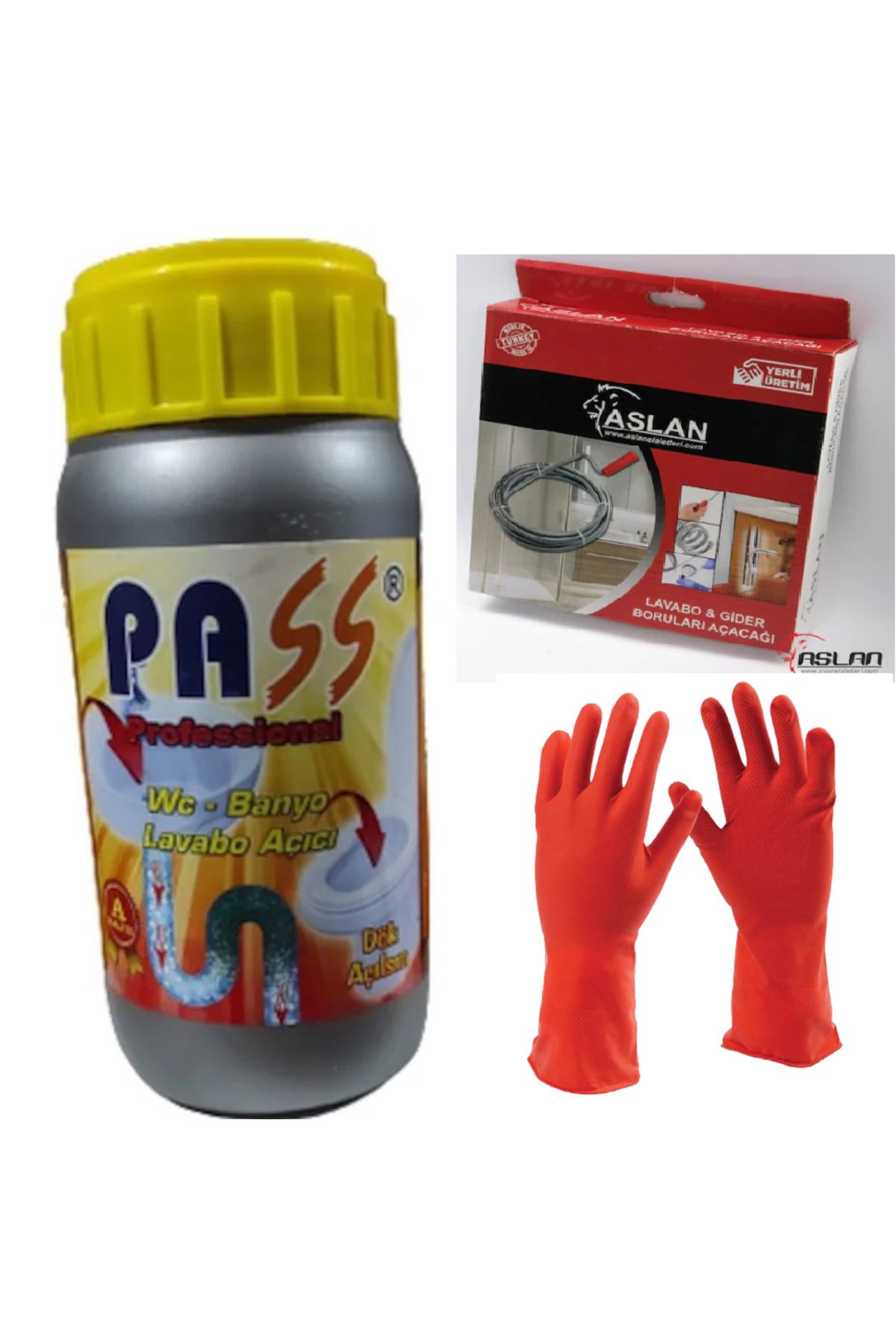 PASS DÖK-AÇ SIVI LAVABO PVC BORU AÇICI 1000 GR + 3 METRE SUSTA + ELDİVEN