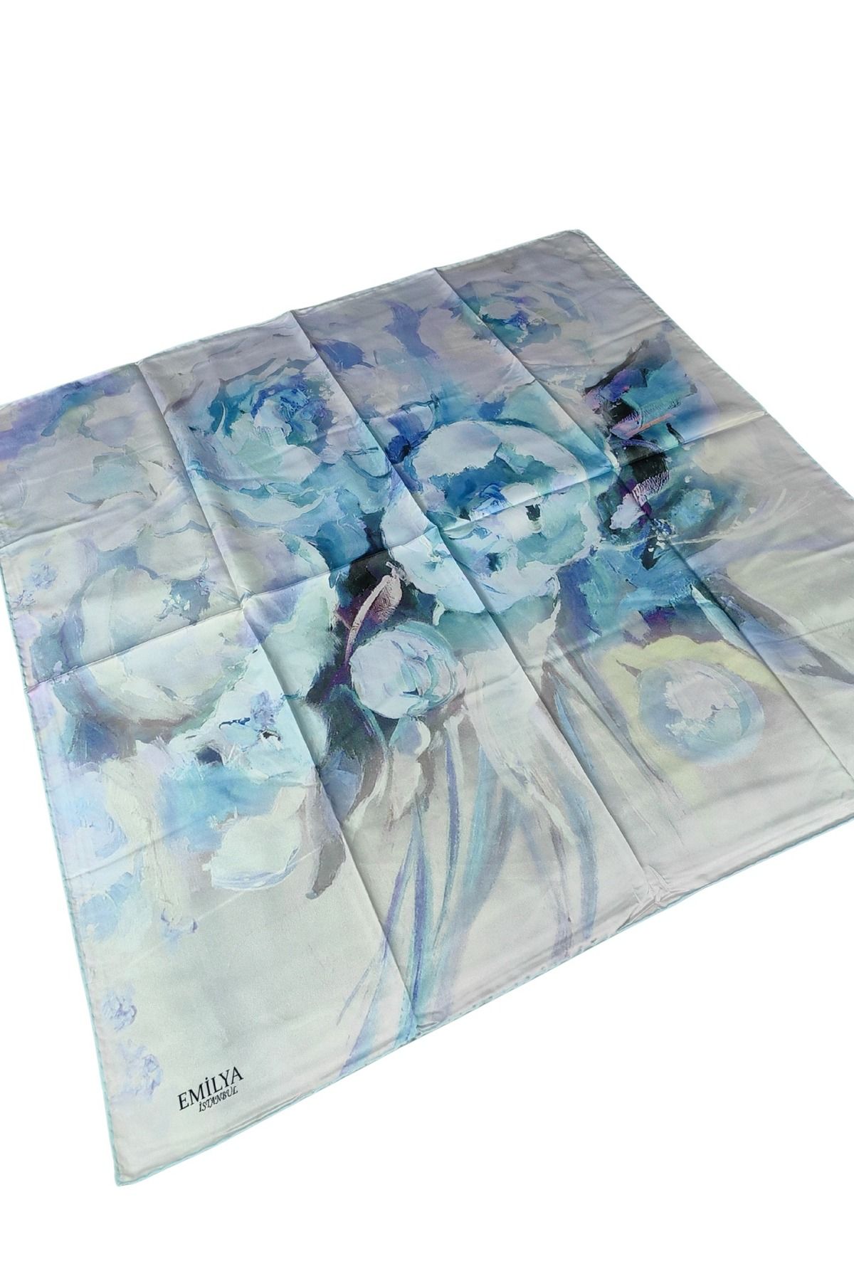 mim eşarp Emilya Rayon Çiçek Desenli Eşarp 90x90 cm