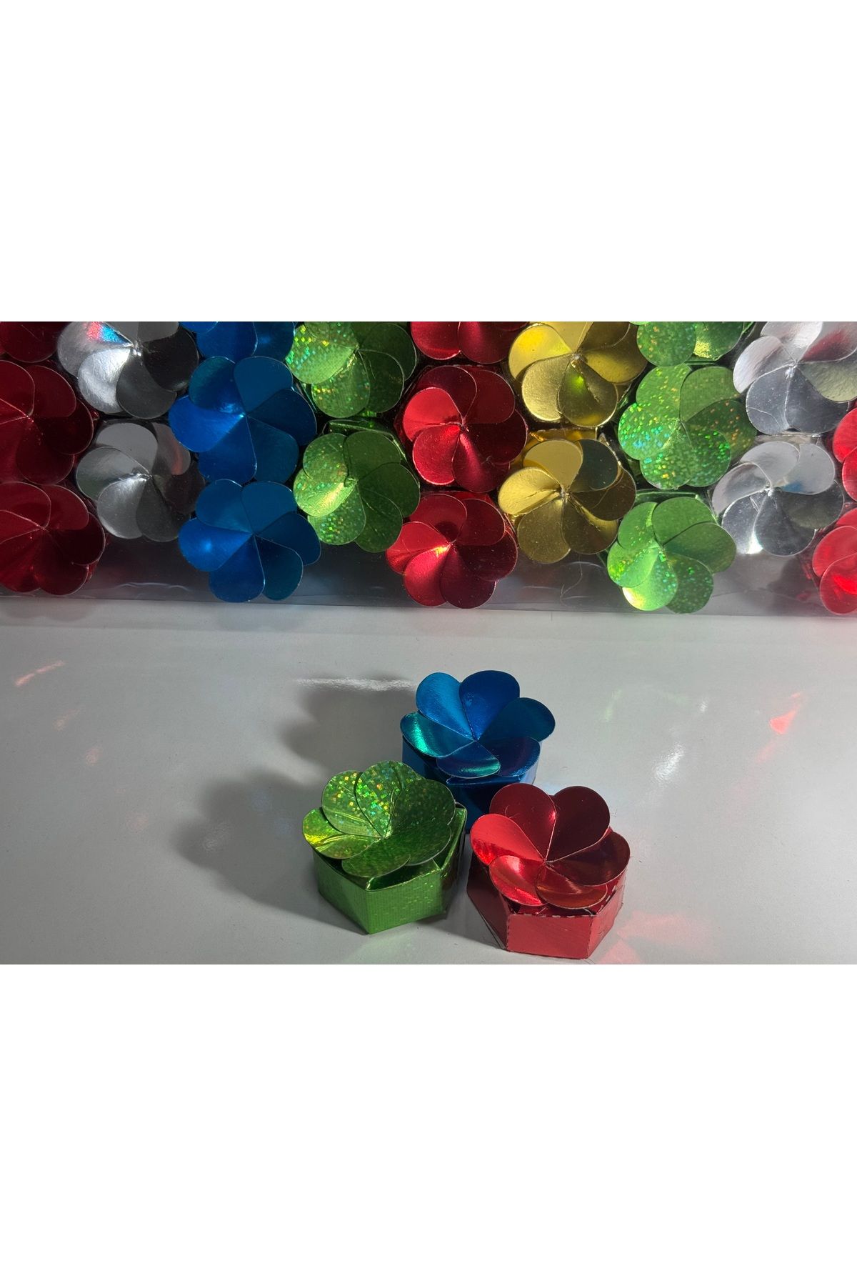 shop Hediyelik Kutu Kına, Karışık Renk Çiçek Desen 50 Adet Kına, Düğün Kına Gecesi Sünnet Söz Nişan