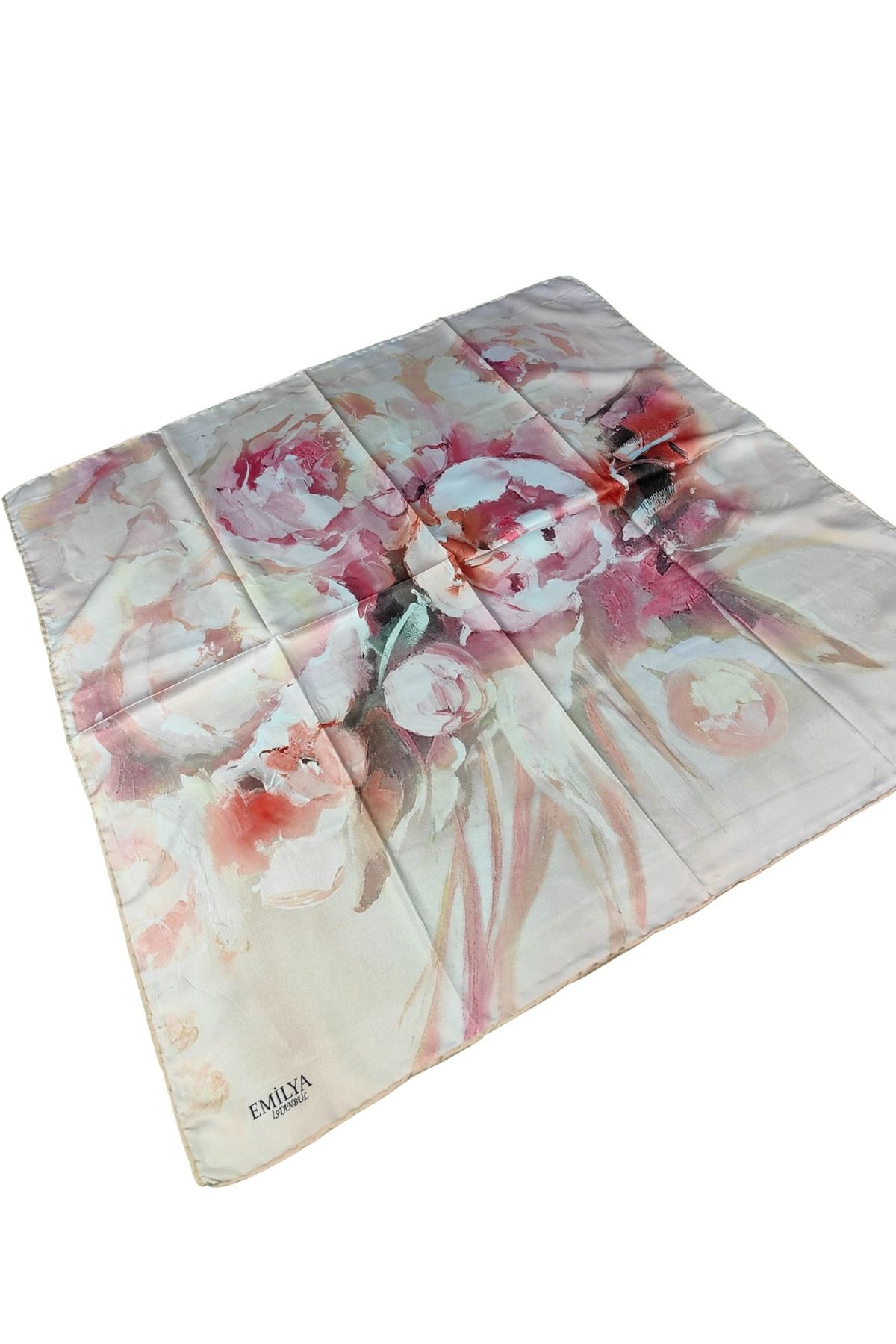 mim eşarp Emilya Rayon Çiçek Desenli Eşarp 90x90 cm