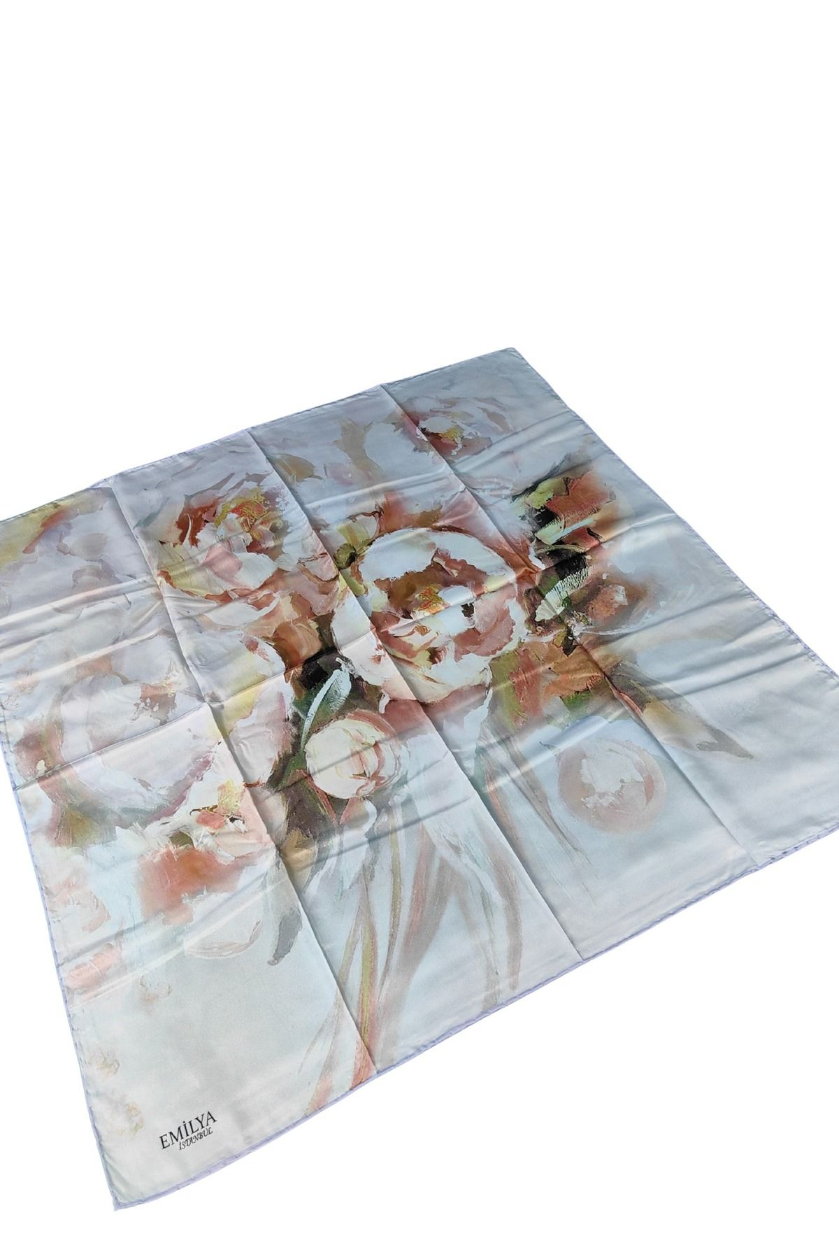 mim eşarp Emilya Rayon Çiçek Desenli Eşarp 90x90 cm