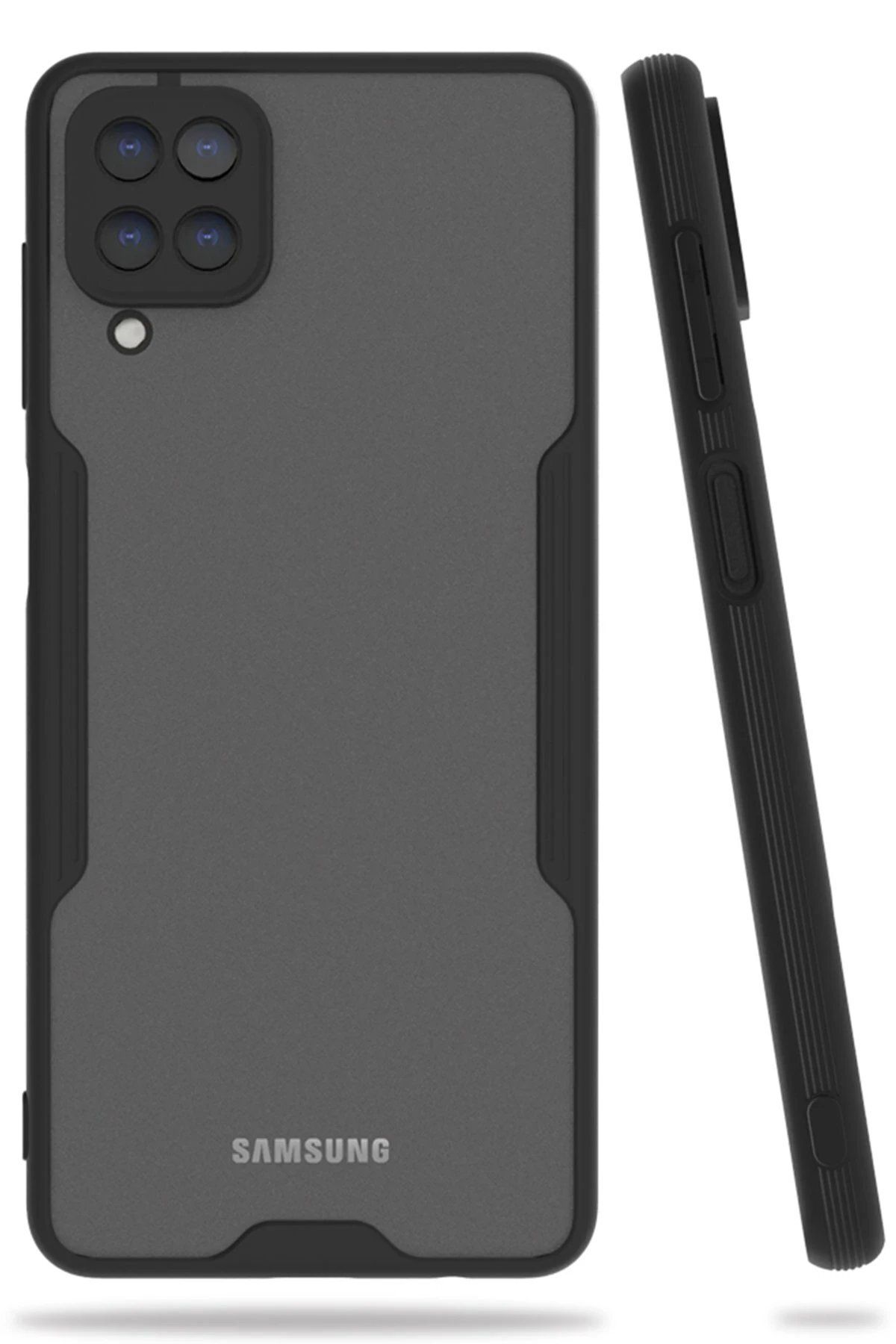 CepteToptan Newface Samsung Galaxy A22 Kılıf Platin Silikon - Siyah