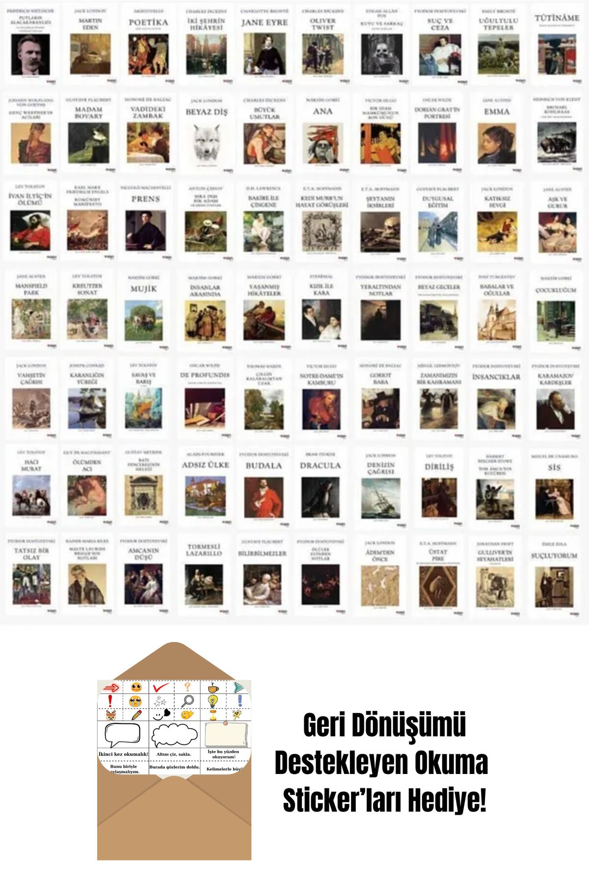 Can Yayınları Dünya Klasikleri Seti 73 Kitap + Okuma Sticker'ları