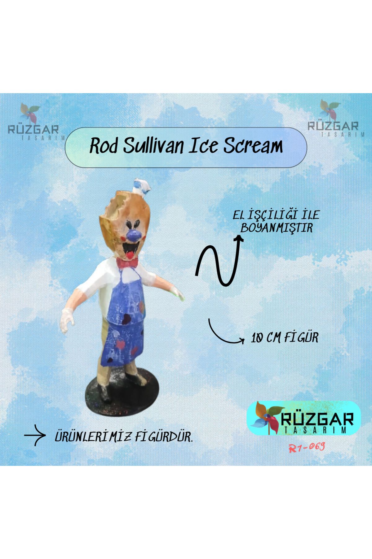 Rüzgar Tasarım Rod Sullivan Ice Scream Tung Tung Sahur Karakteri 12 Cm Figür