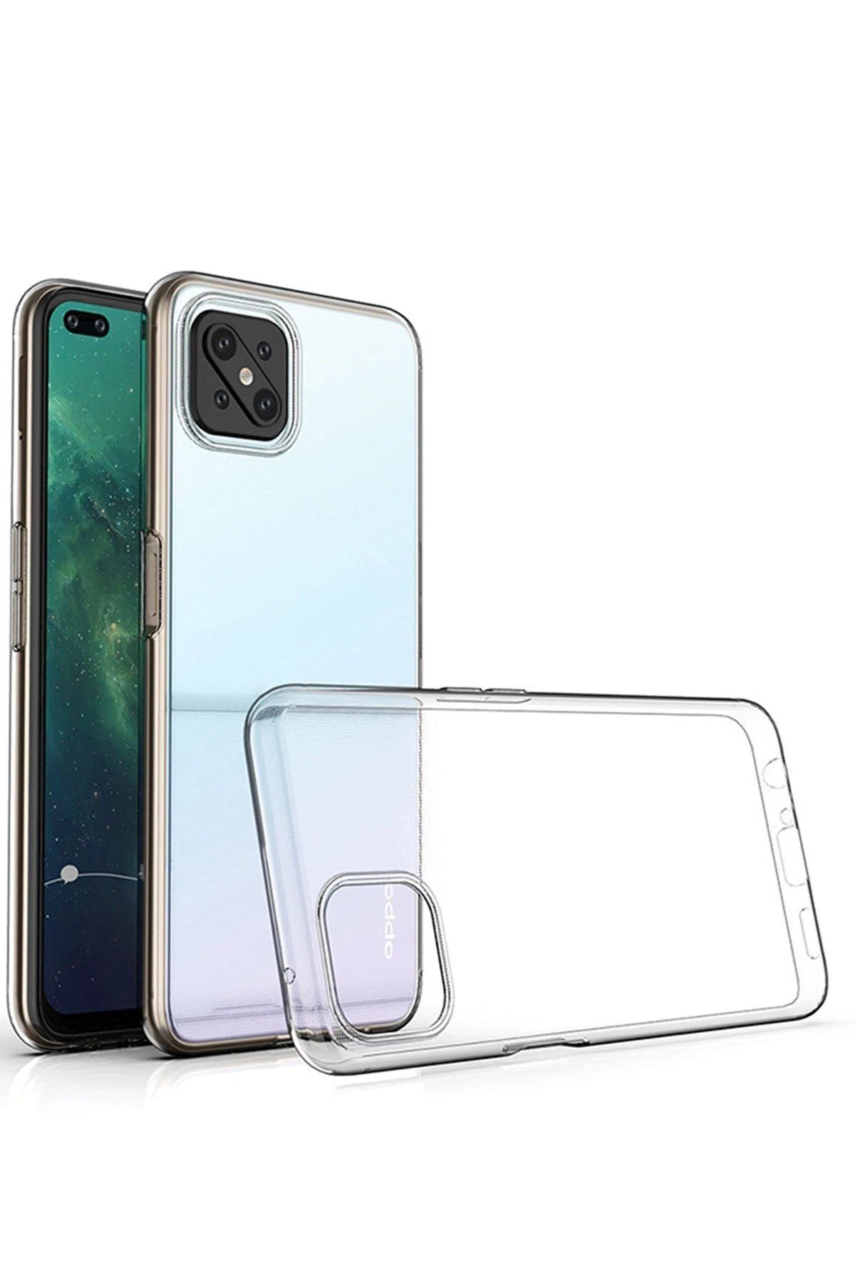CepteToptan Newface Oppo Reno 4 Lite Kılıf Lüx Şeffaf Silikon - Şeffaf