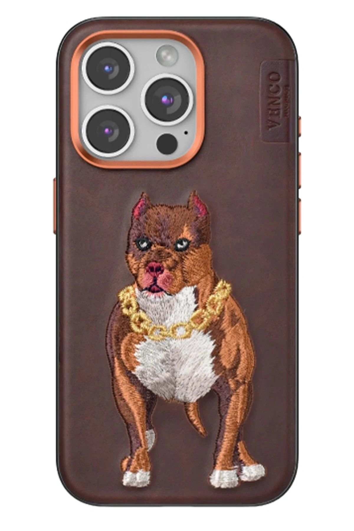 venco iPhone 14 Pro Max Perma Desenli Kapak - Kahverengi