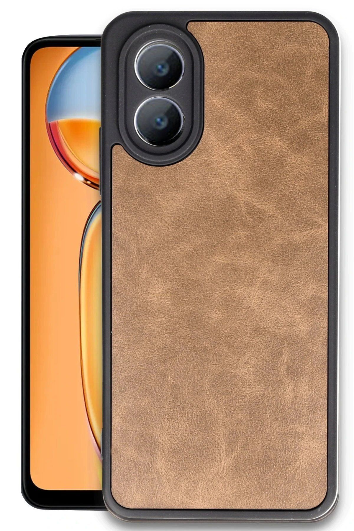 CepteToptan Newface Oppo A38 Kılıf Aras Deri Kapak - Taba