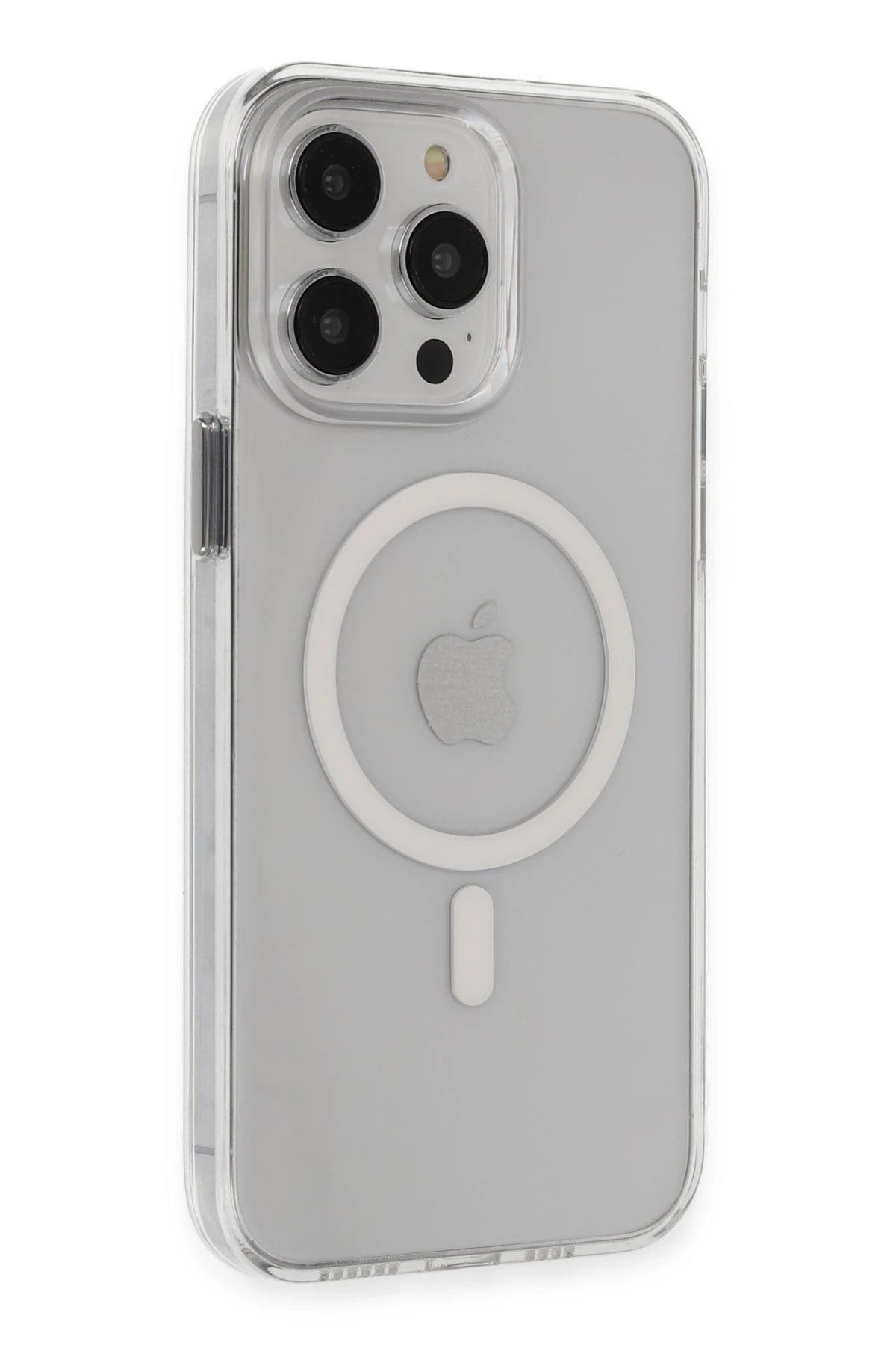CepteToptan Newface iPhone 15 Pro Kılıf Tron Şeffaf Magsafe Kapak - Şeffaf