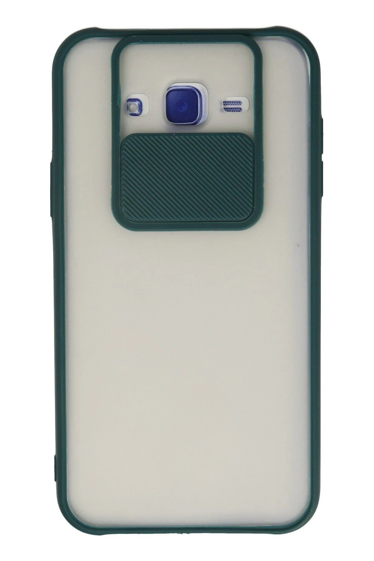 CepteToptan Newface Samsung Galaxy J7 Kılıf Palm Buzlu Kamera Sürgülü Silikon - Yeşil