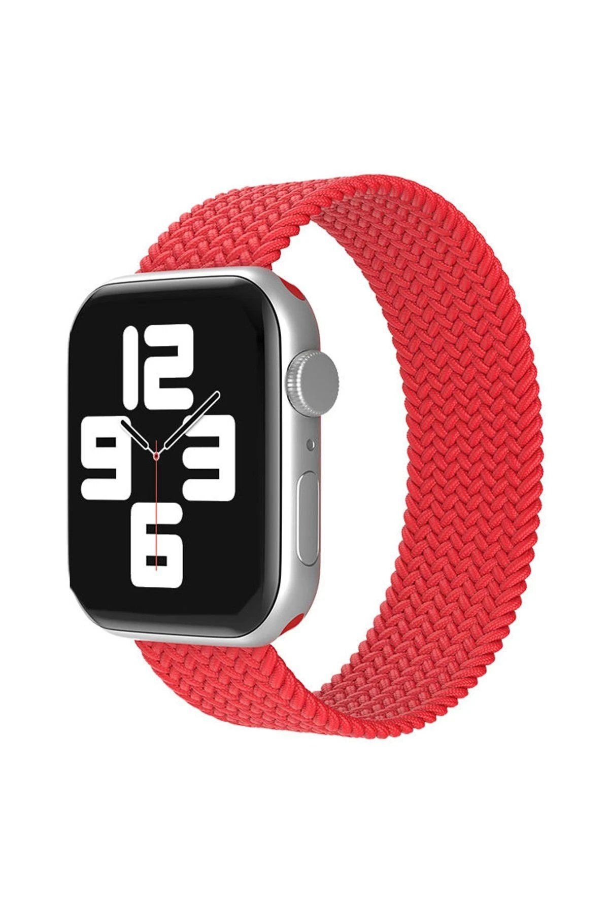 CepteToptan Newface Watch 38mm Uyumlu Ayarlı Solo Silikon Kordon - Kırmızı