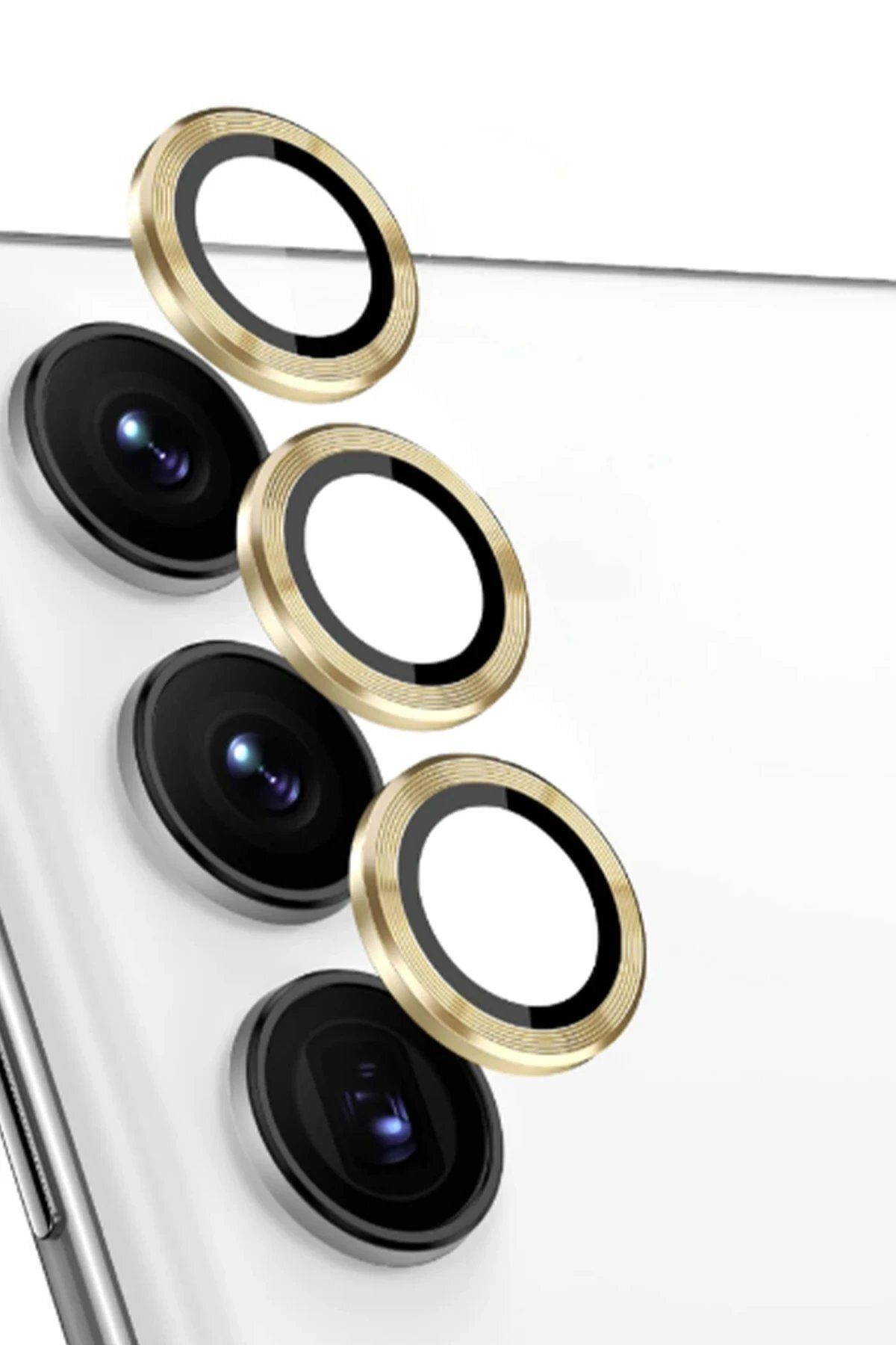CepteToptan Newface Samsung Galaxy S24 FE Raze Metal Kamera Lens - Sarı