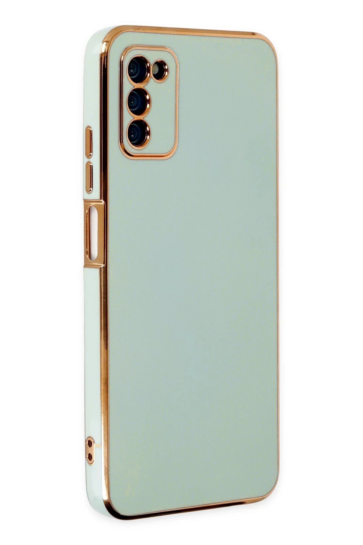 CepteToptan Newface Samsung Galaxy A03S Kılıf Volet Silikon - Açık Yeşil