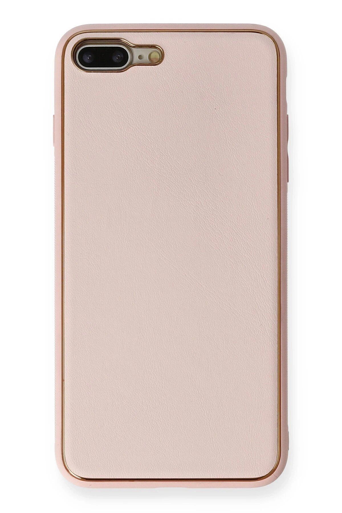 CepteToptan Newface iPhone 7 Plus Kılıf Coco Deri Silikon Kapak - Pembe