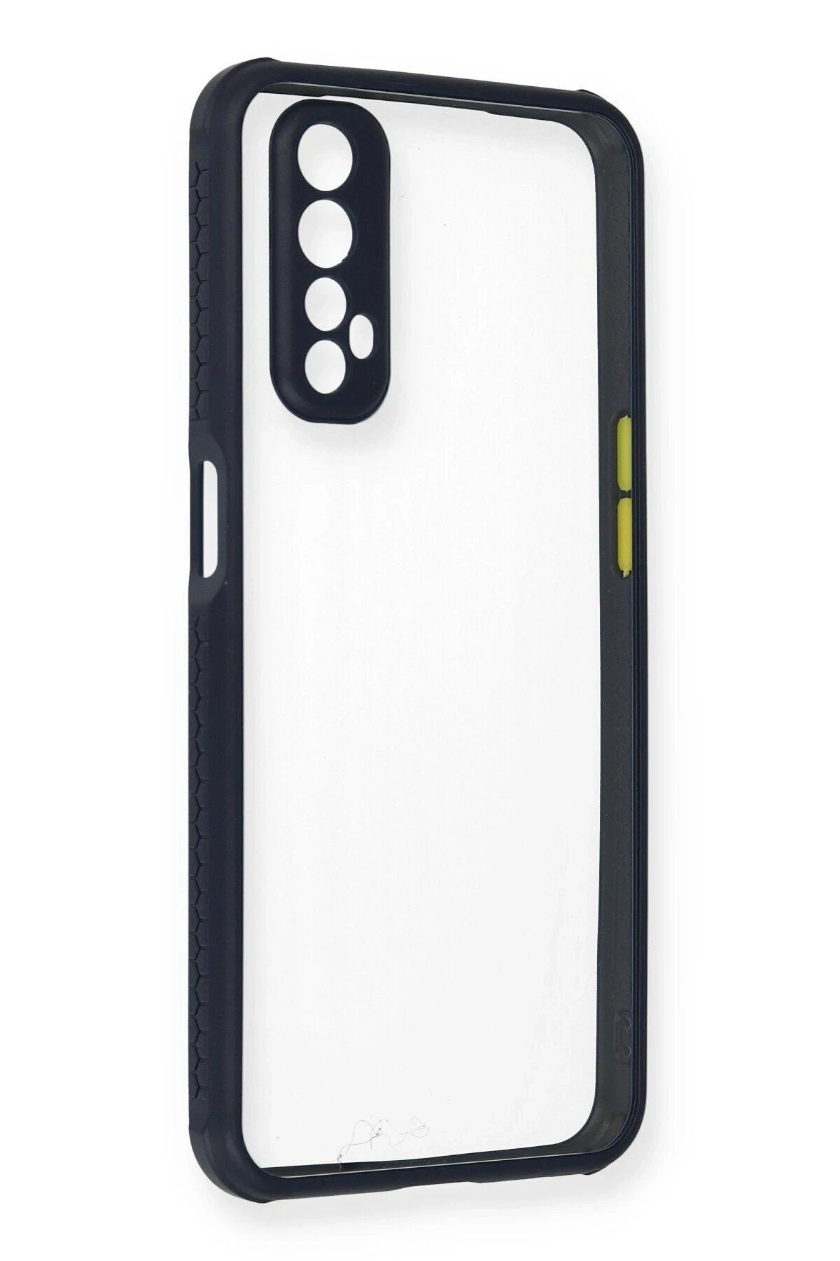 CepteToptan Newface Realme 7 Kılıf Miami Şeffaf Silikon - Lacivert