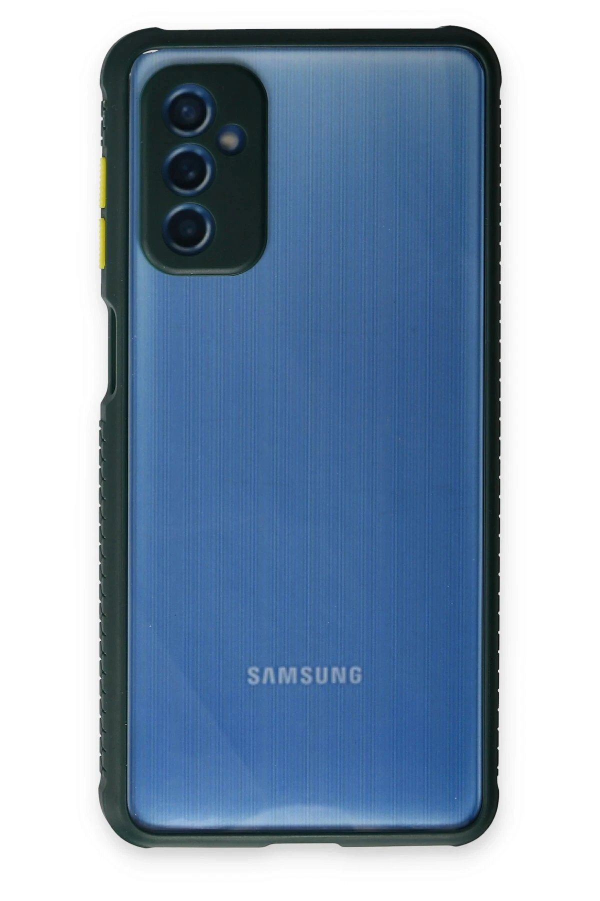 CepteToptan Newface Samsung Galaxy M52 5G Kılıf Miami Şeffaf Silikon - Koyu Yeşil