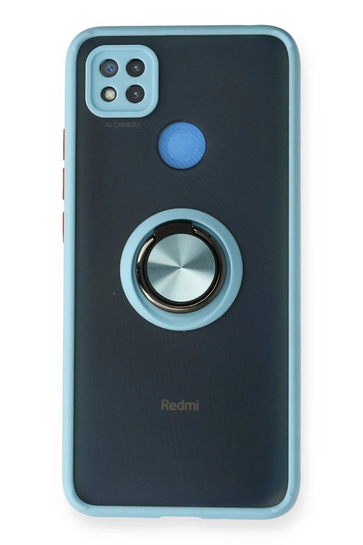 CepteToptan Newface Xiaomi Redmi 9C Kılıf Montreal Yüzüklü Silikon Kapak - Buz Mavi