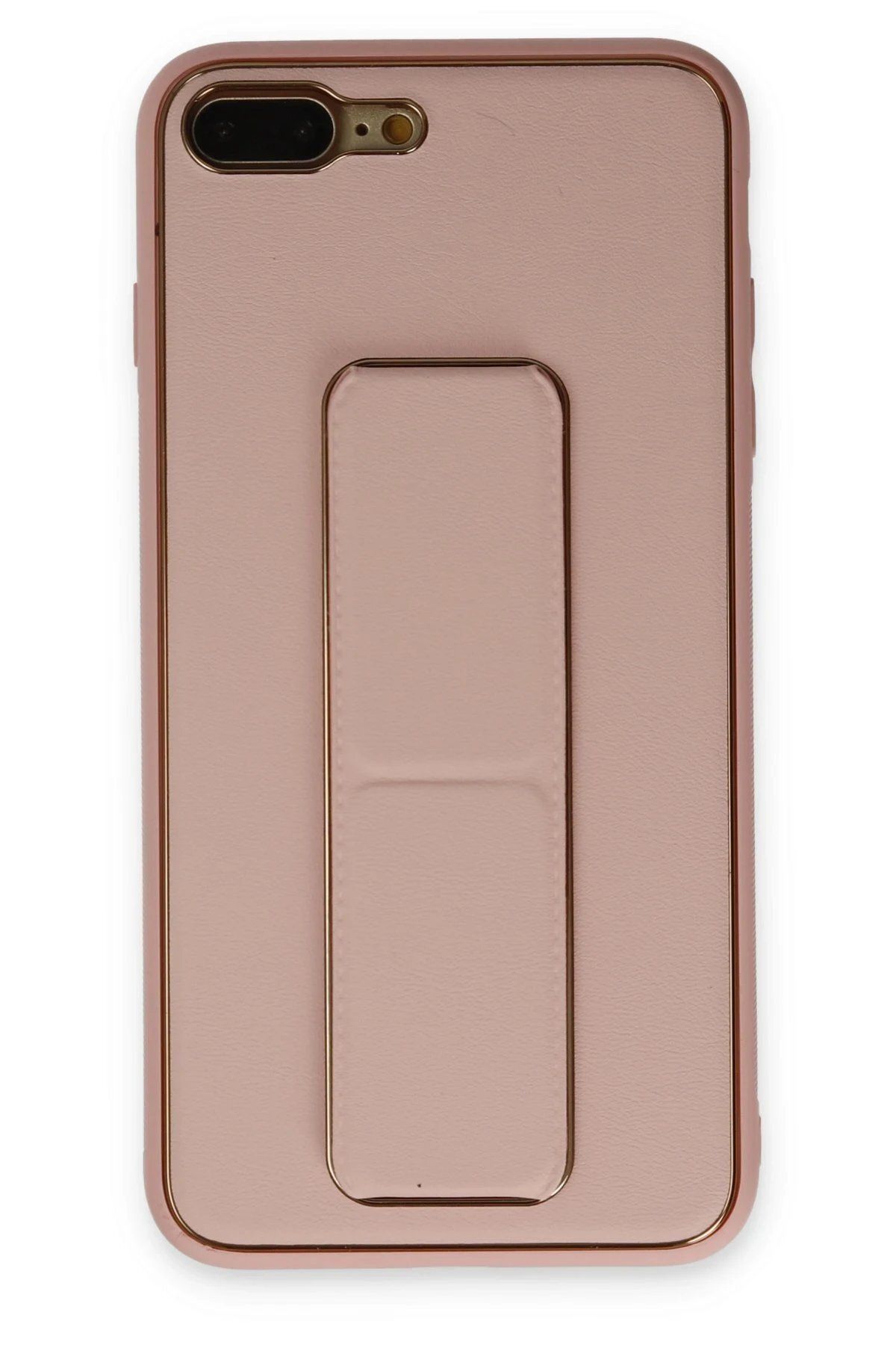 CepteToptan Newface iPhone 7 Plus Kılıf Coco Deri Standlı Kapak - Pembe