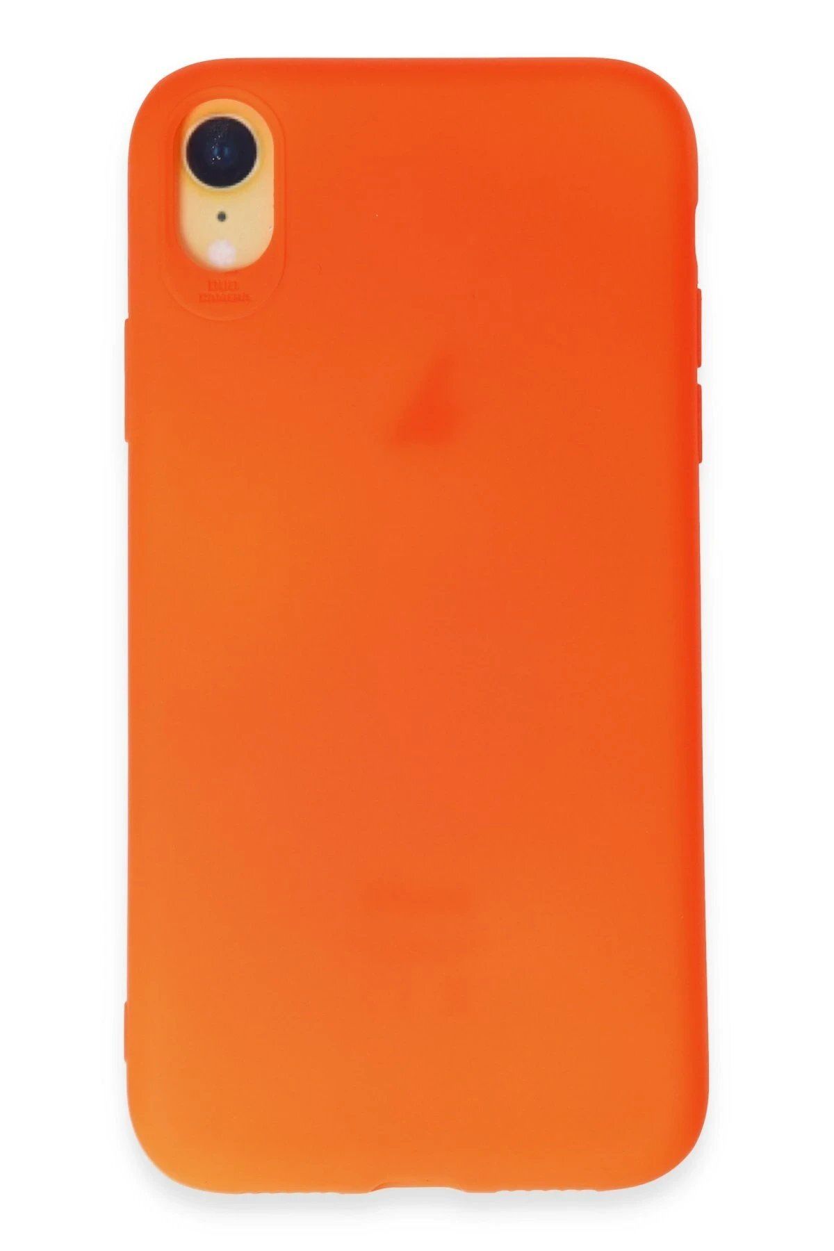 CepteToptan Newface iPhone XR Kılıf First Silikon - Parlak Turuncu